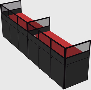 Shared rectangular cubicle