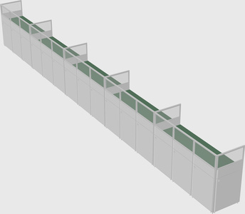 Shared rectangular cubicle