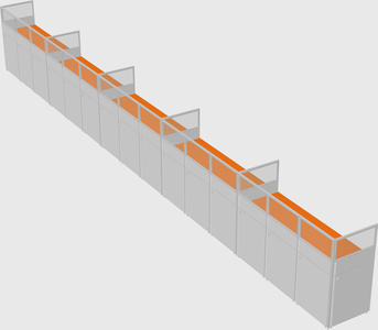 Shared rectangular cubicle