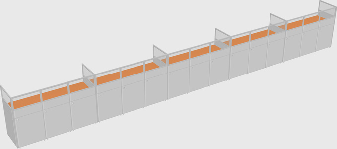 Shared rectangular cubicle