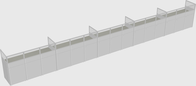 Shared rectangular cubicle