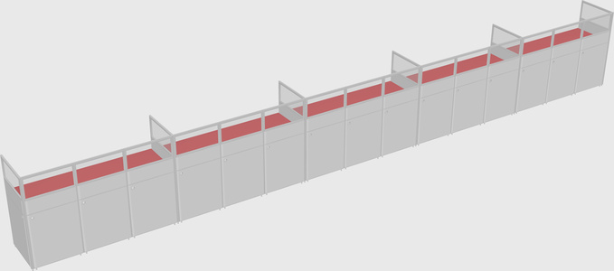 Shared rectangular cubicle