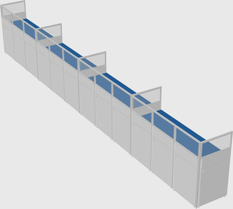 Shared rectangular cubicle