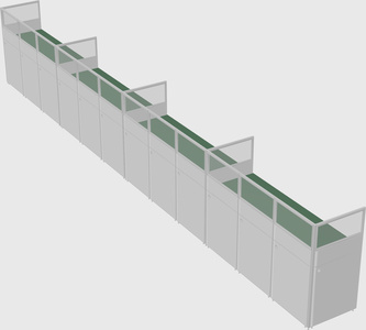 Shared rectangular cubicle