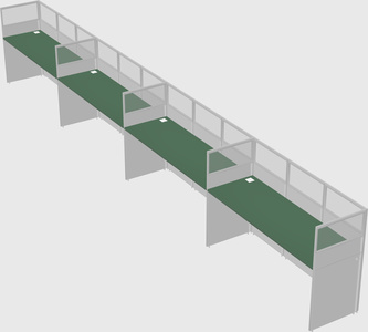 Shared rectangular cubicle