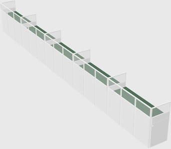 Shared rectangular cubicle