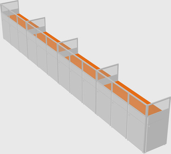 Shared rectangular cubicle