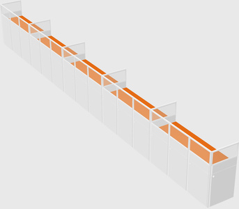 Shared rectangular cubicle