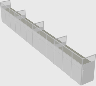 Shared rectangular cubicle