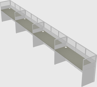 Shared rectangular cubicle