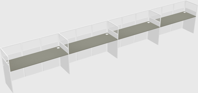 Shared rectangular cubicle