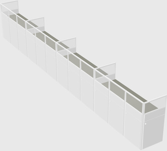 Shared rectangular cubicle
