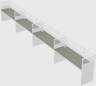 Shared rectangular cubicle