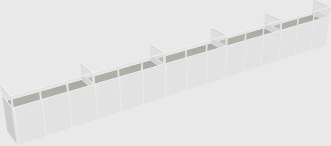 Shared rectangular cubicle