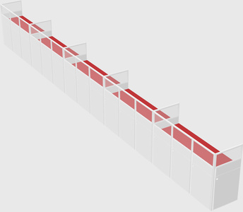 Shared rectangular cubicle
