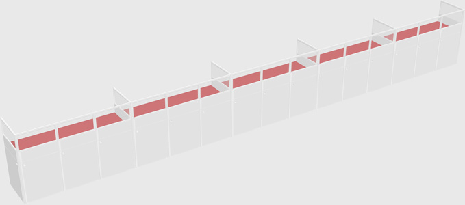 Shared rectangular cubicle