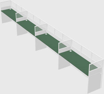 Shared rectangular cubicle