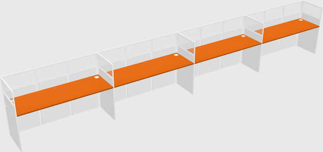 Shared rectangular cubicle