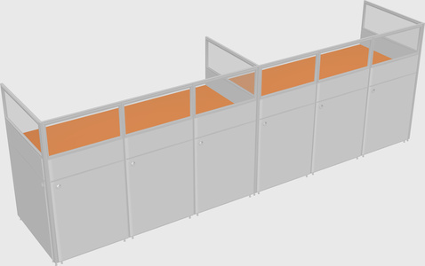 Shared rectangular cubicle