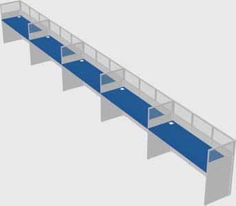Shared rectangular cubicle