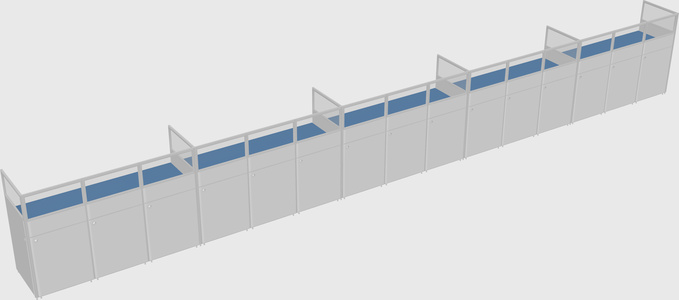 Shared rectangular cubicle