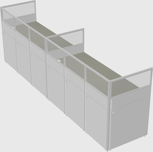 Shared rectangular cubicle