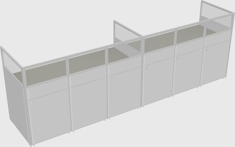 Shared rectangular cubicle
