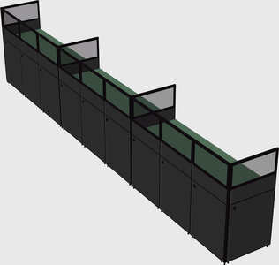 Shared rectangular cubicle