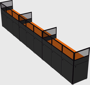 Shared rectangular cubicle