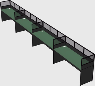 Shared rectangular cubicle