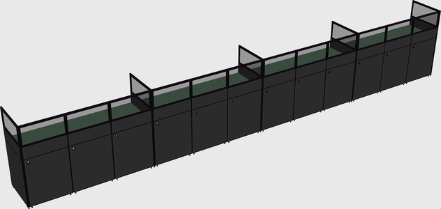 Shared rectangular cubicle