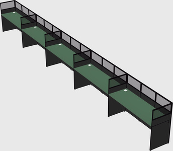 Shared rectangular cubicle