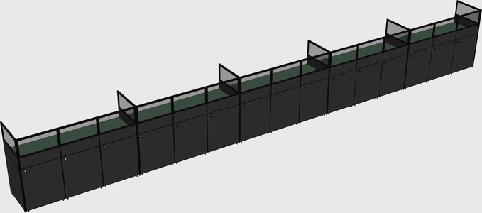 Shared rectangular cubicle