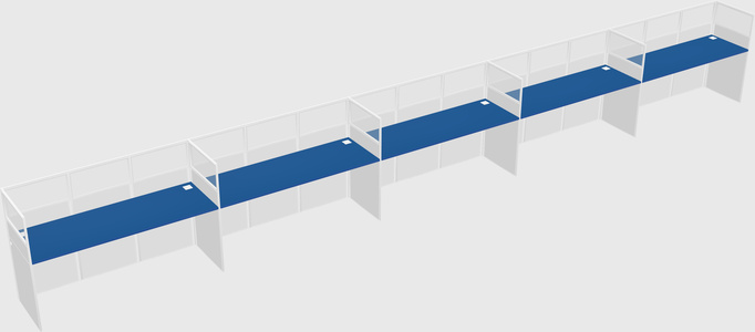 Shared rectangular cubicle