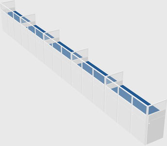 Shared rectangular cubicle