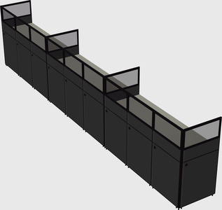 Shared rectangular cubicle