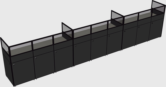 Shared rectangular cubicle