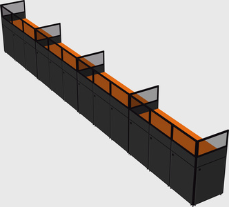 Shared rectangular cubicle