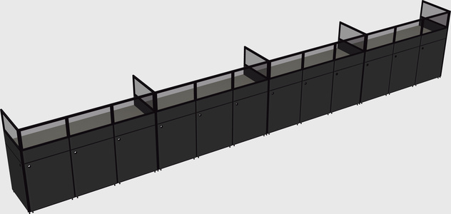 Shared rectangular cubicle