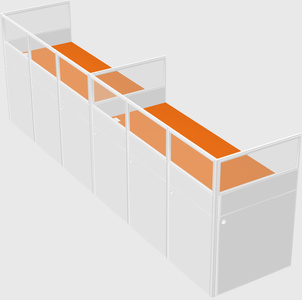 Shared rectangular cubicle