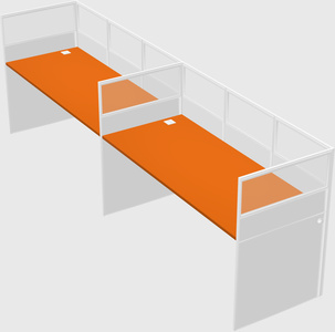 Shared rectangular cubicle