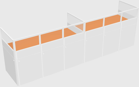 Shared rectangular cubicle