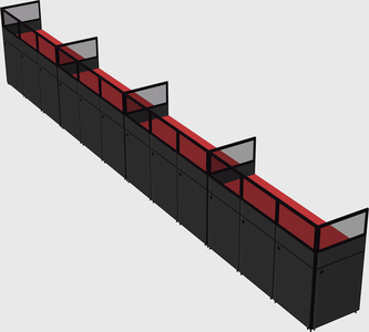 Shared rectangular cubicle