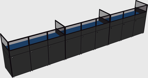 Shared rectangular cubicle