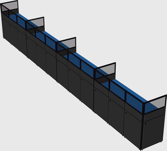 Shared rectangular cubicle