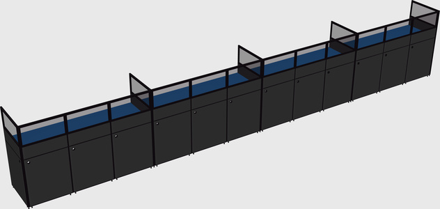 Shared rectangular cubicle
