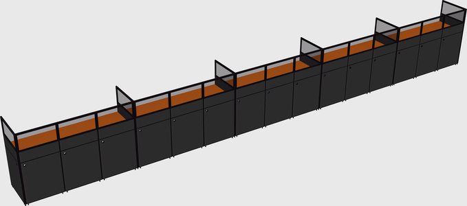 Shared rectangular cubicle