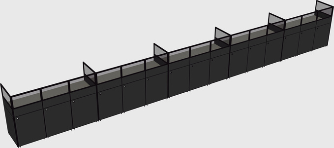 Shared rectangular cubicle