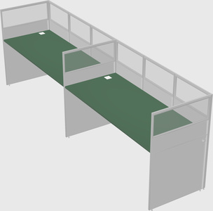 Shared rectangular cubicle