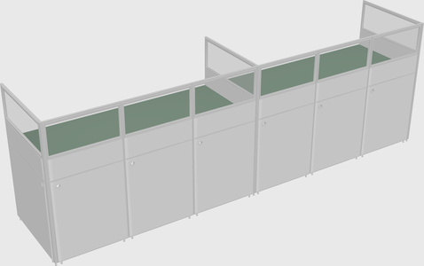 Shared rectangular cubicle